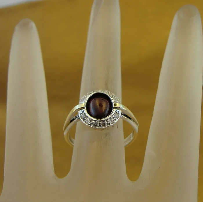 Hadar Designers Handmade 9k Yellow Gold 925 Silver Garnet Ring 6,7,8,9 (ms 1079)