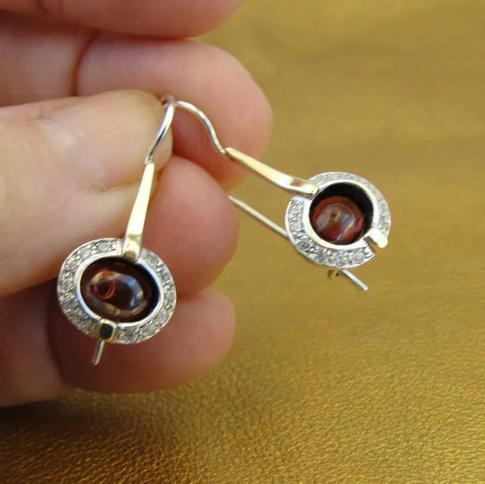 Hadar Designers Handmade 9k Yellow Gold 925 Silver Garnet Ring 6,7,8,9 (ms 1079)