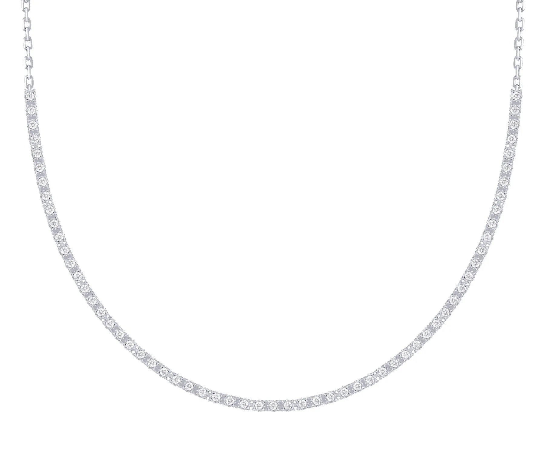Half-Way Diamond Tennis Necklace