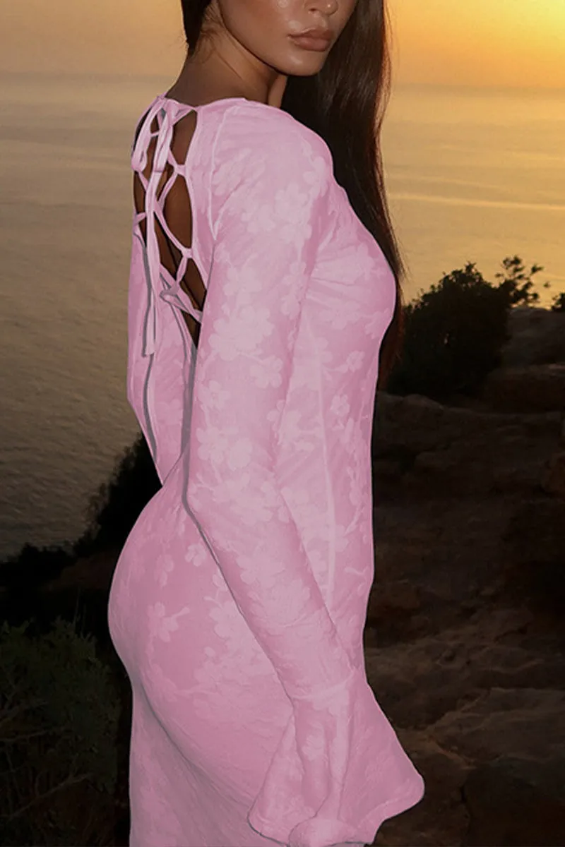 HBT1159 Bella Bell Sleeve Gown Dress