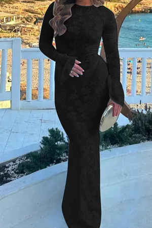 HBT1159 Bella Bell Sleeve Gown Dress