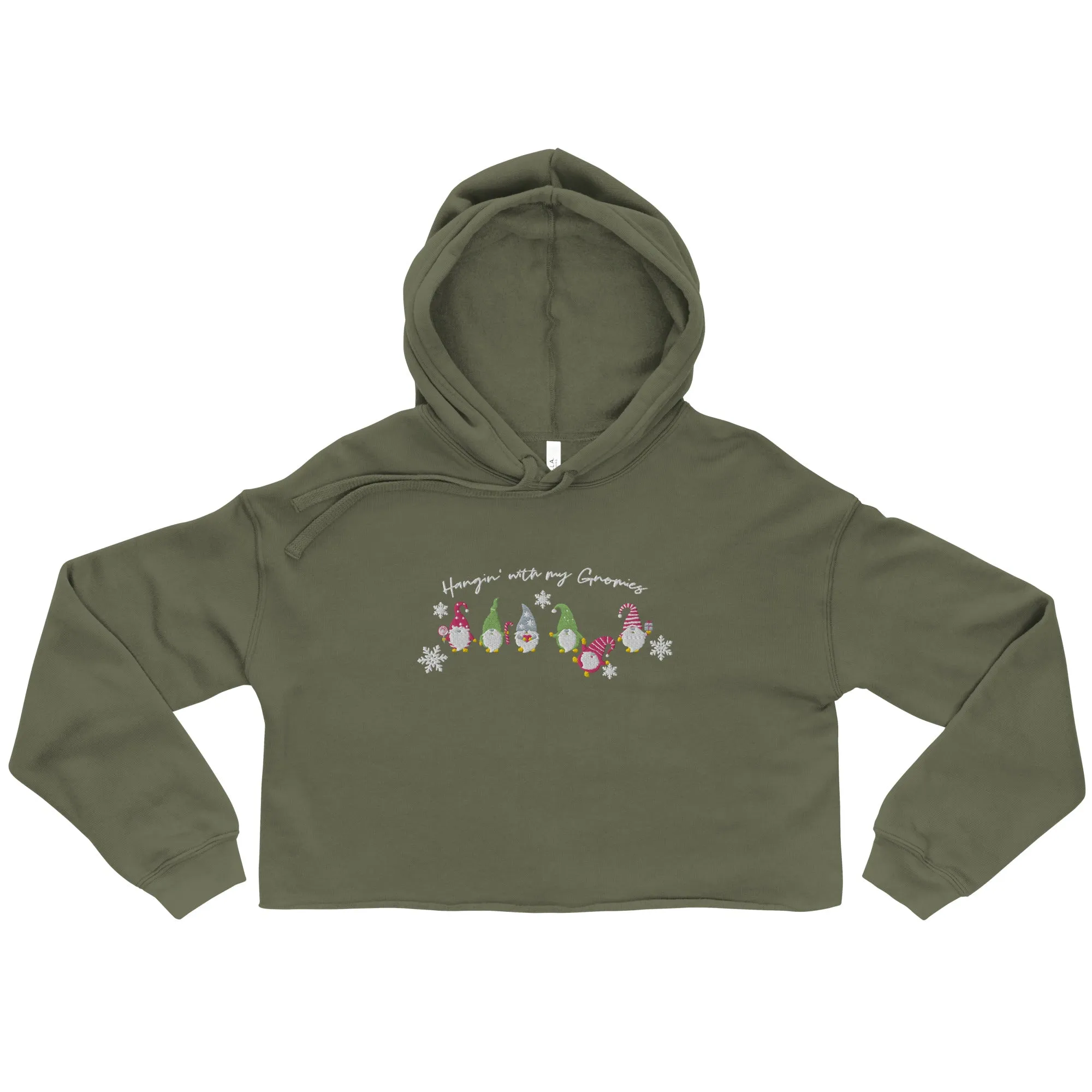 Holiday - Hangin' with my Gnomies - Crop Hoodie - Embroidery