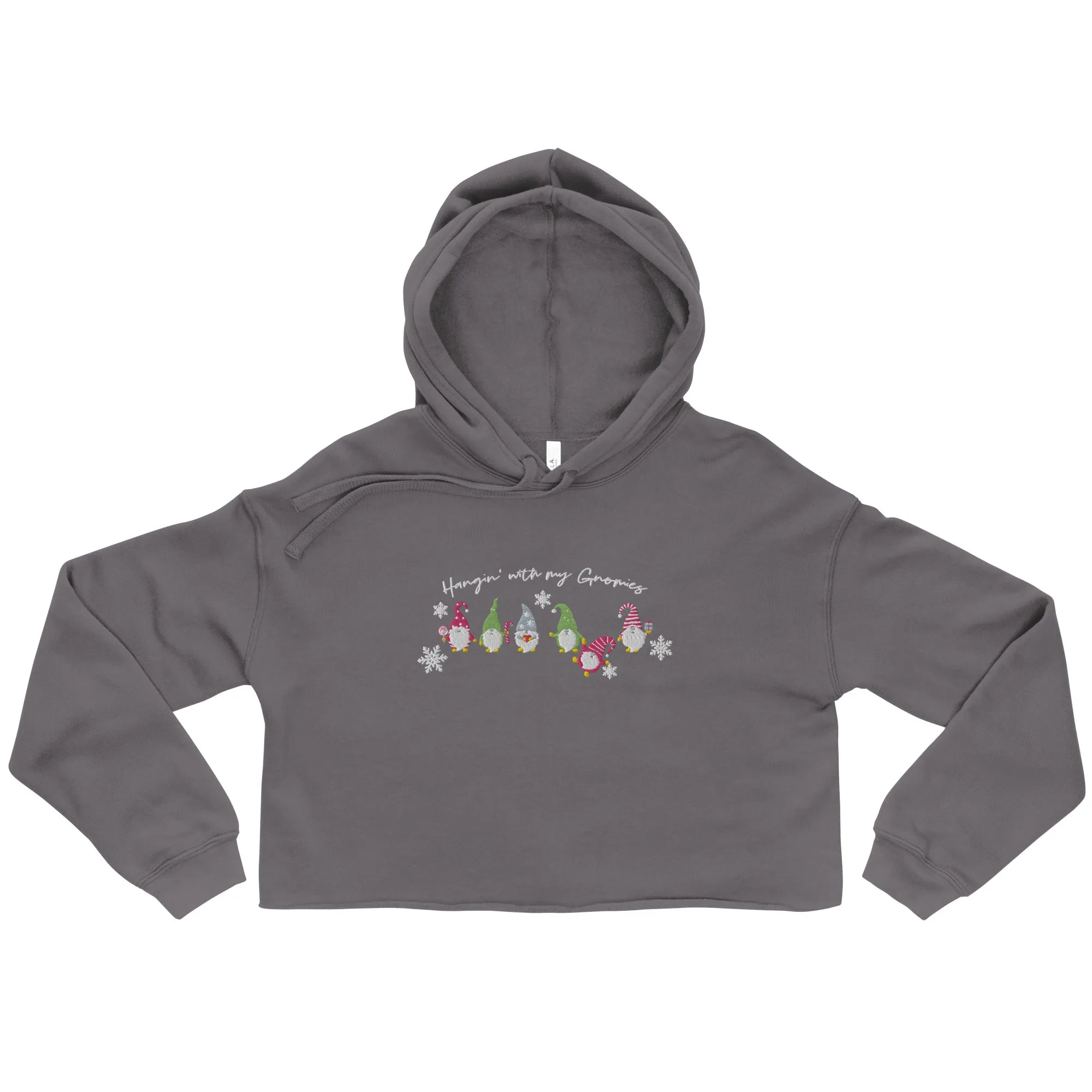 Holiday - Hangin' with my Gnomies - Crop Hoodie - Embroidery