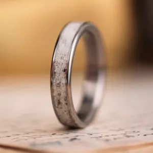 (In-Stock) The Huntress | Women's Elk Antler & Titanium Ring - Size 6.75 | 4mm Wide