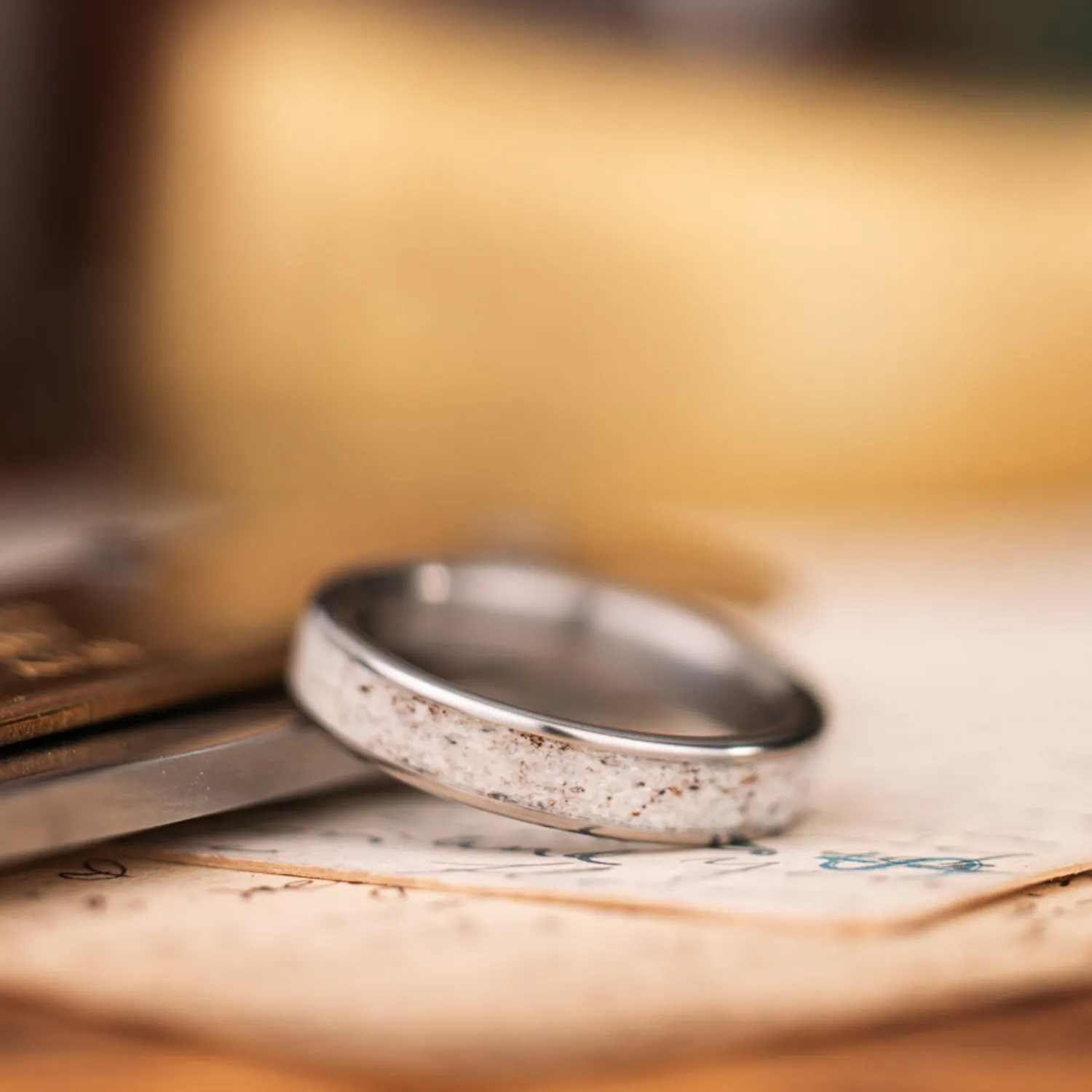 (In-Stock) The Huntress | Women's Elk Antler & Titanium Ring - Size 6.75 | 4mm Wide