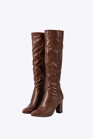 Irene - Sleek Side Zipper Woman's Knee High Boots