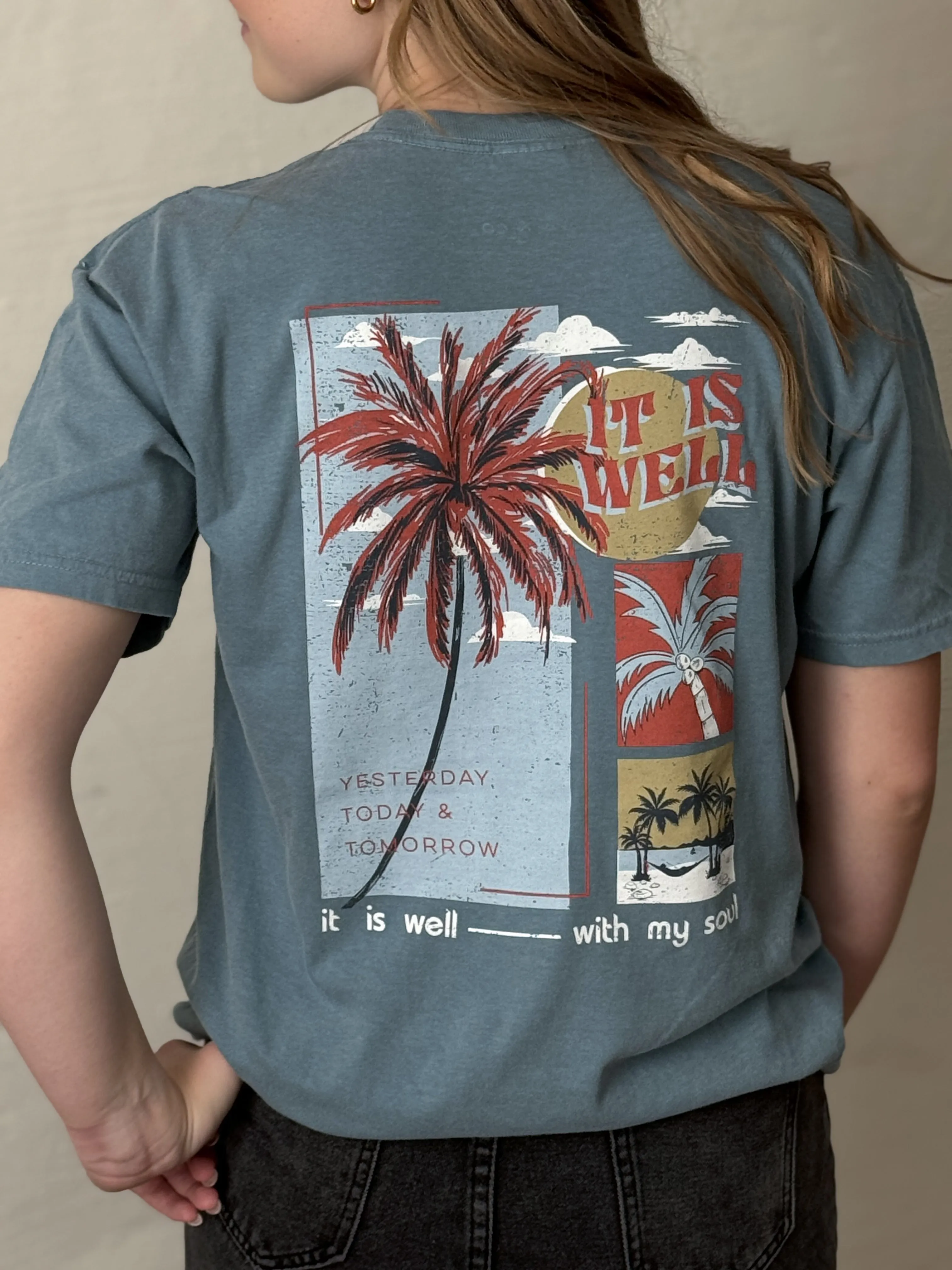 It Is Well Tee in Ice Blue