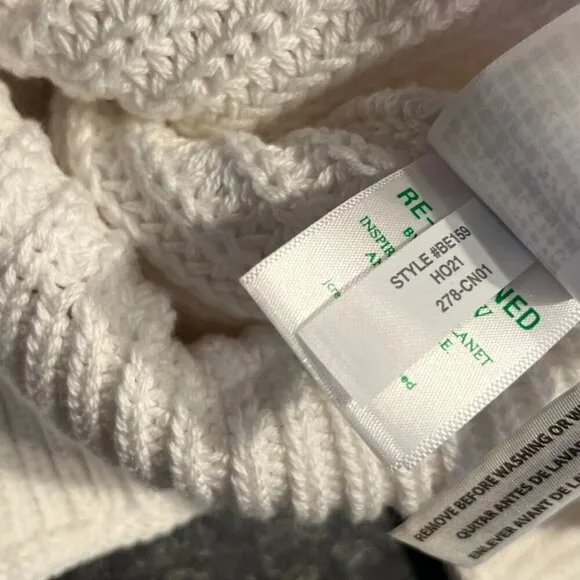 J. CREW Women's Ivory Chunky Knit Relaxed Rollneck Sweater Size XS NEW