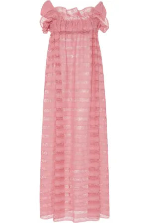 Jaime Pink Lattice Lace Dress