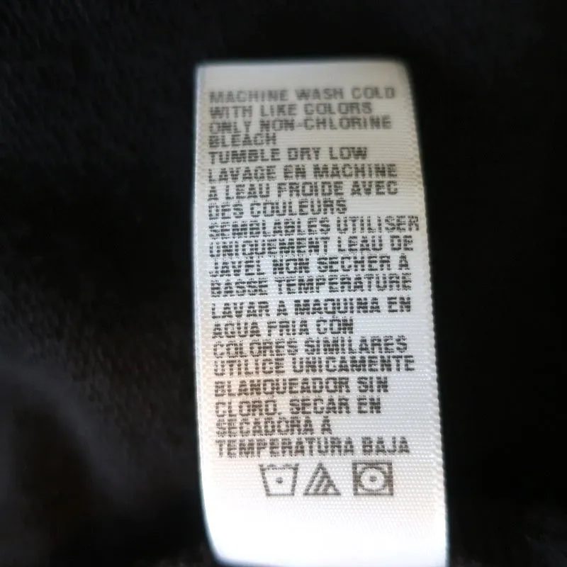 James Perse Relaxed Cropped Hoodie Black Cotton Size 1 Pullover Sweatshirt