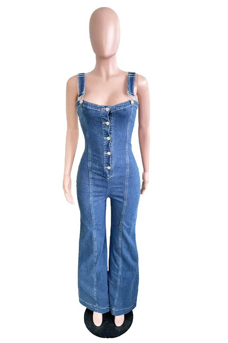 JS3444 Denim Overall Jumpsuits