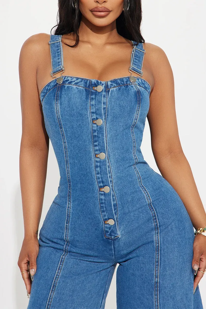 JS3444 Denim Overall Jumpsuits