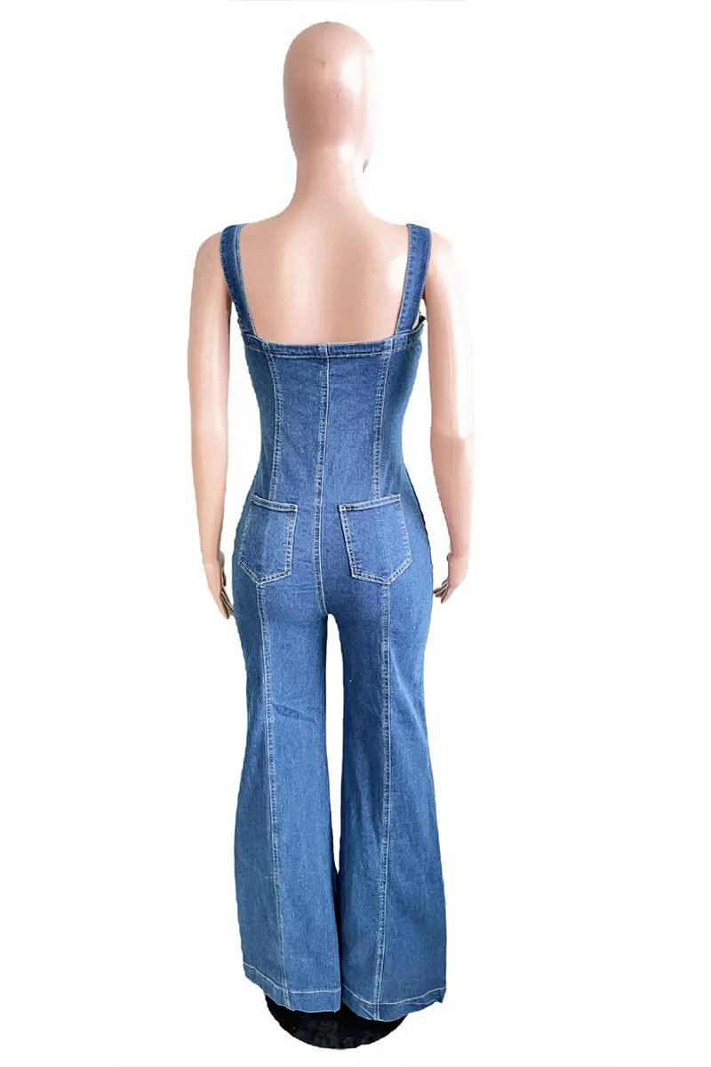 JS3444 Denim Overall Jumpsuits