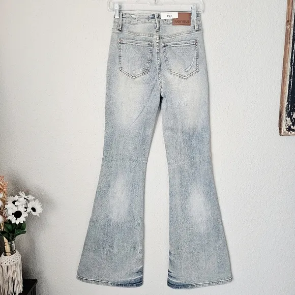 Judy Blue Mid Rise Vintage Light Wash Flare Jeans Classic Retro Various NEW