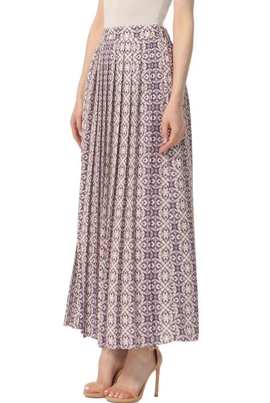 Kimi   Kai Women Print Box Pleat Maxi Skirt