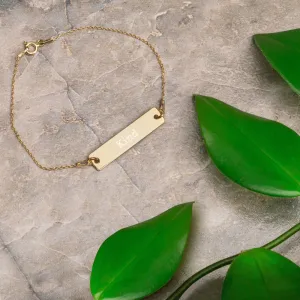 “Kind” Engraved Self-Affirmation Bar & Chain Bracelet