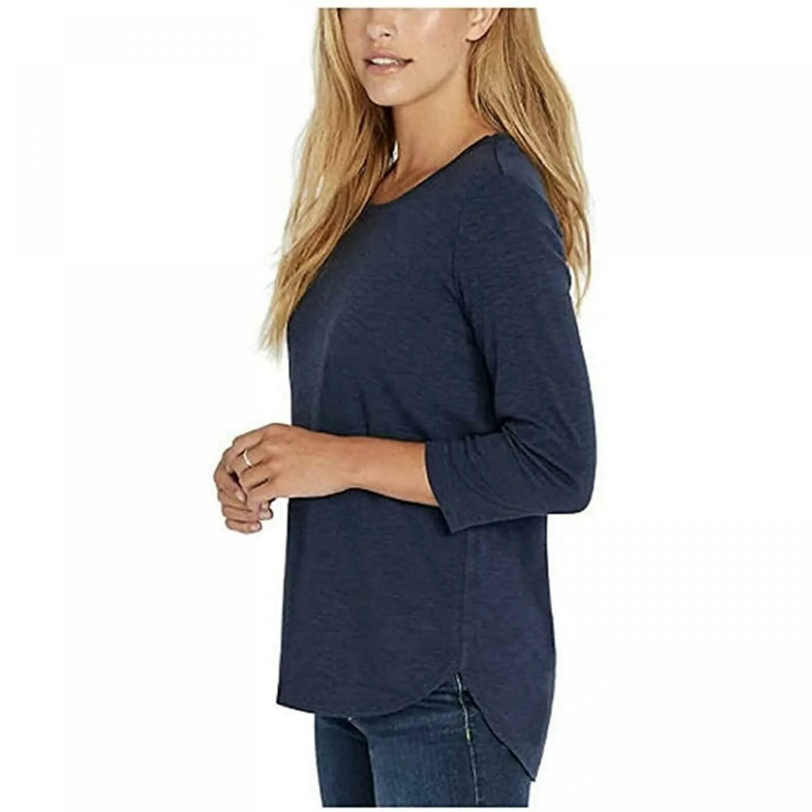 Kirkland Signature Women's 3/4 Sleeve Slub Knit T-Shirt