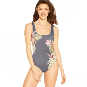 Kona Sol Women's Ribbed One Piece Swimsuit