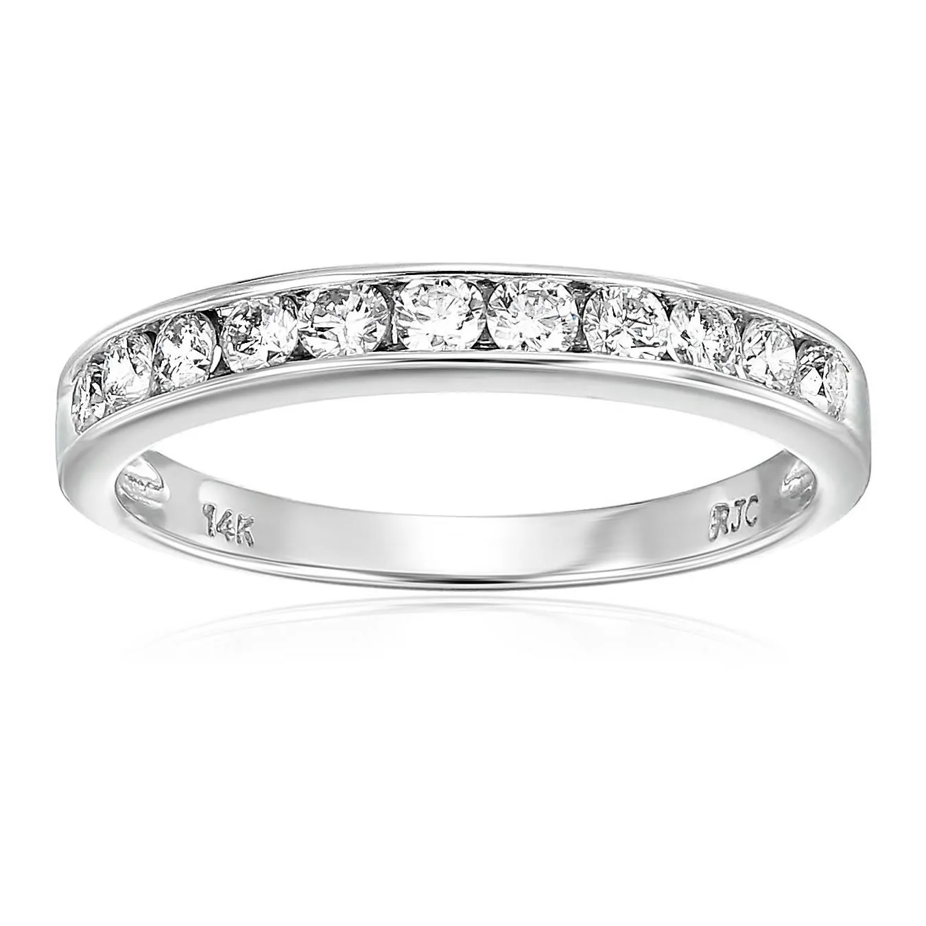Lab Grown Diamond Channel Wedding Band in 10K Gold