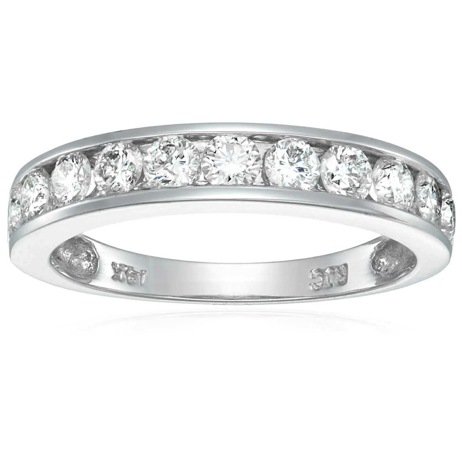 Lab Grown Diamond Channel Wedding Band in 10K Gold