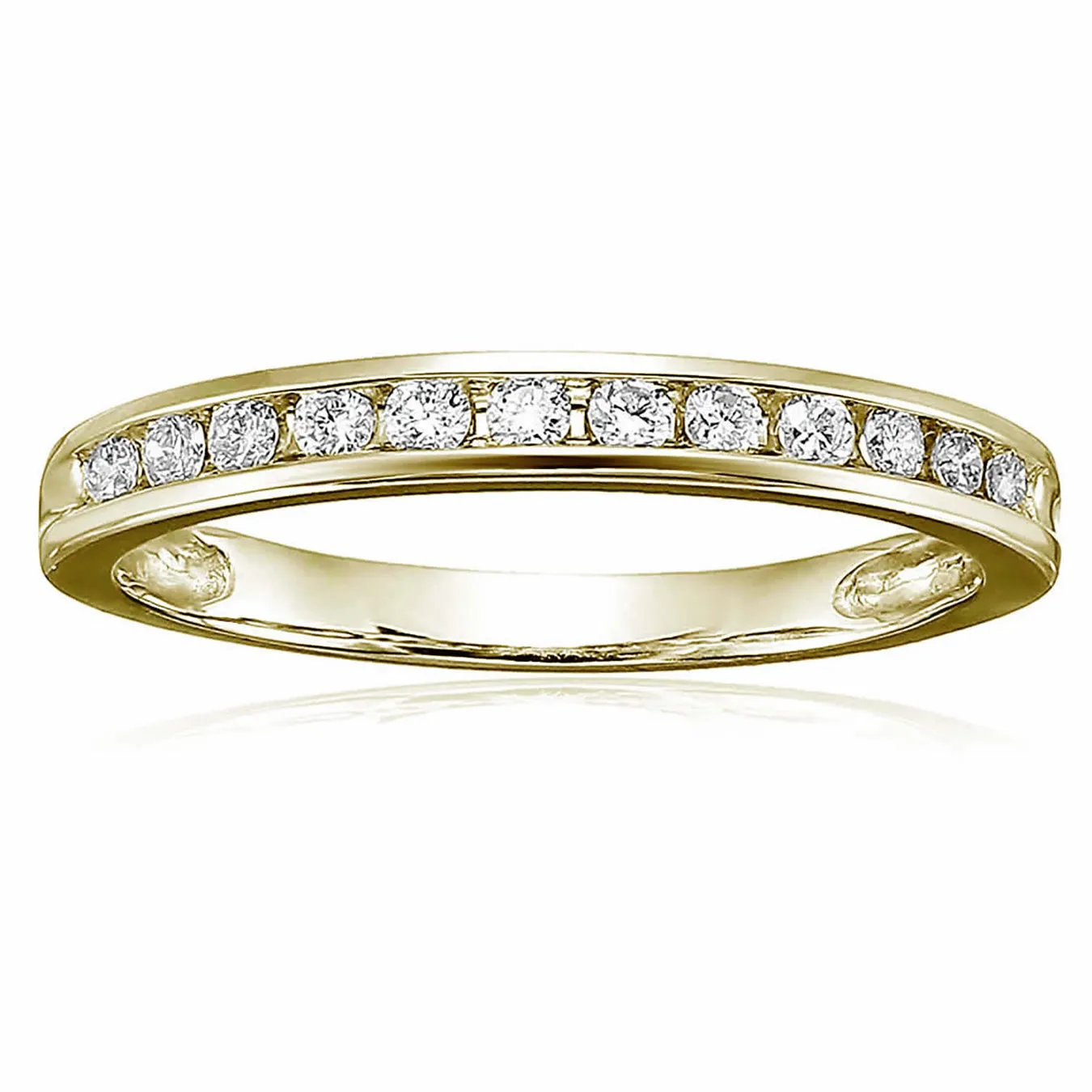 Lab Grown Diamond Channel Wedding Band in 10K Gold