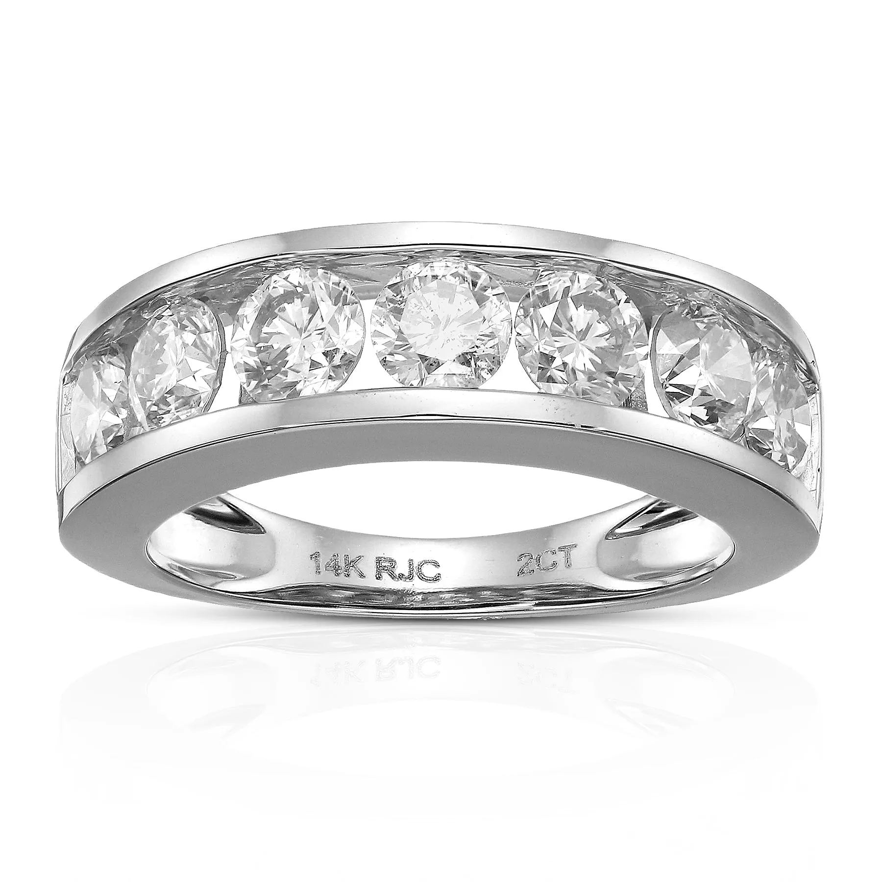 Lab Grown Diamond Channel Wedding Band in 10K Gold