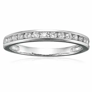 Lab Grown Diamond Channel Wedding Band in 10K Gold
