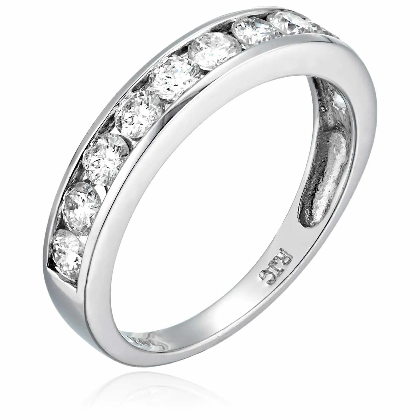 Lab Grown Diamond Channel Wedding Band in 10K Gold
