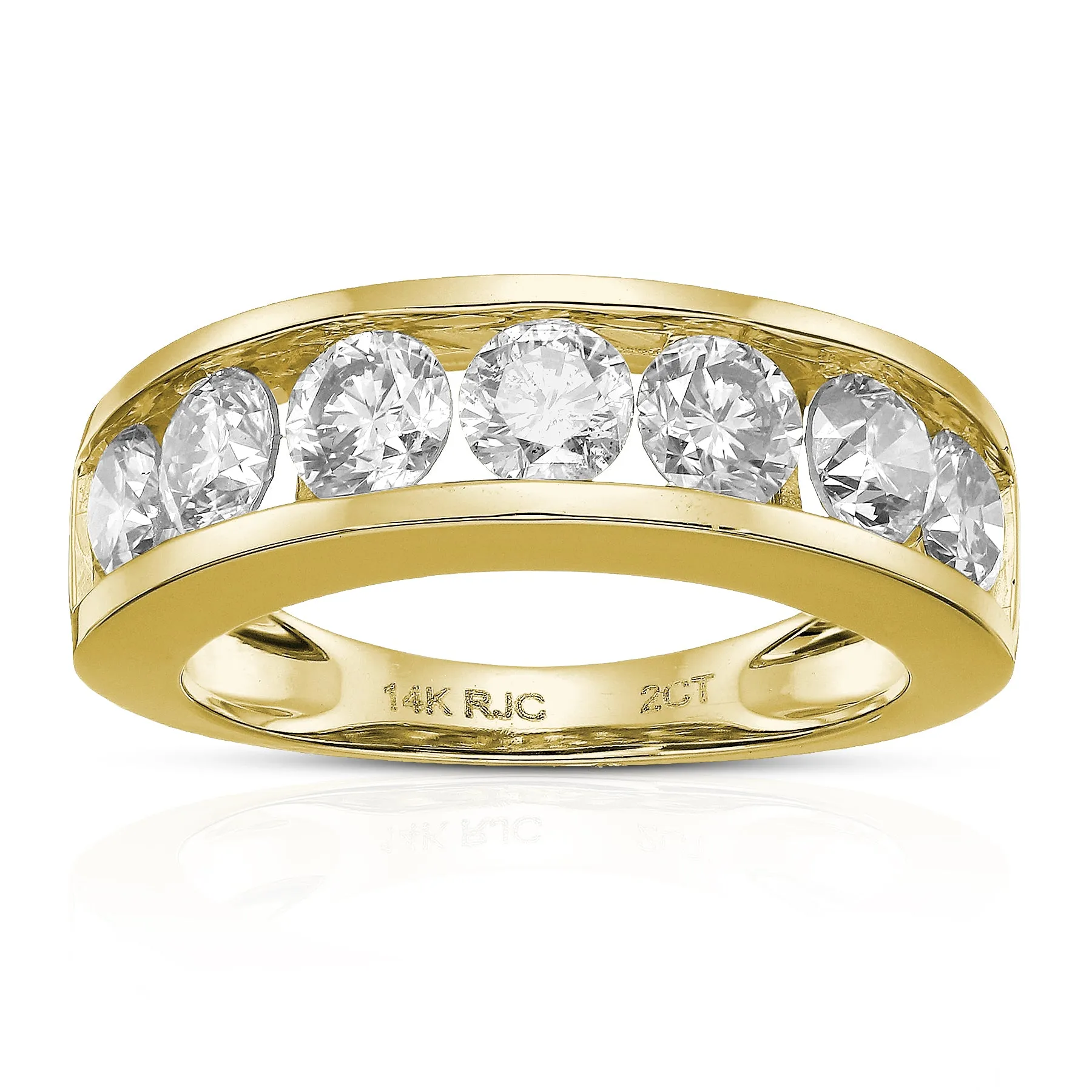 Lab Grown Diamond Channel Wedding Band in 10K Gold