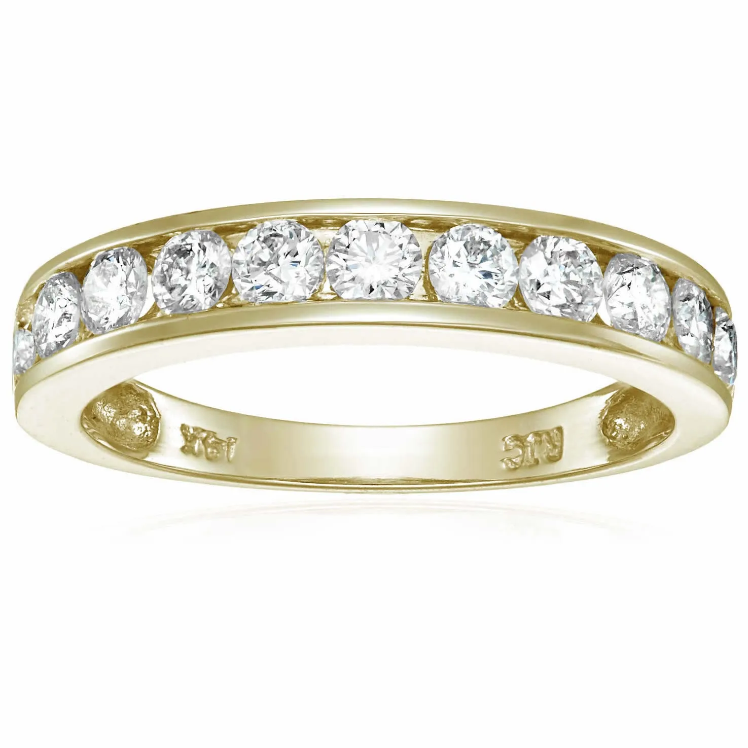 Lab Grown Diamond Channel Wedding Band in 10K Gold