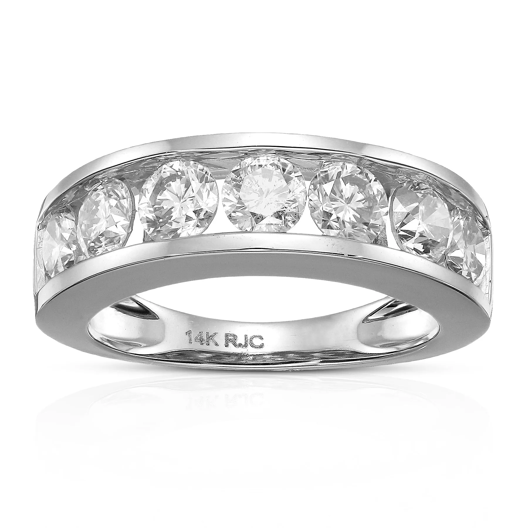 Lab Grown Diamond Channel Wedding Band in 10K Gold