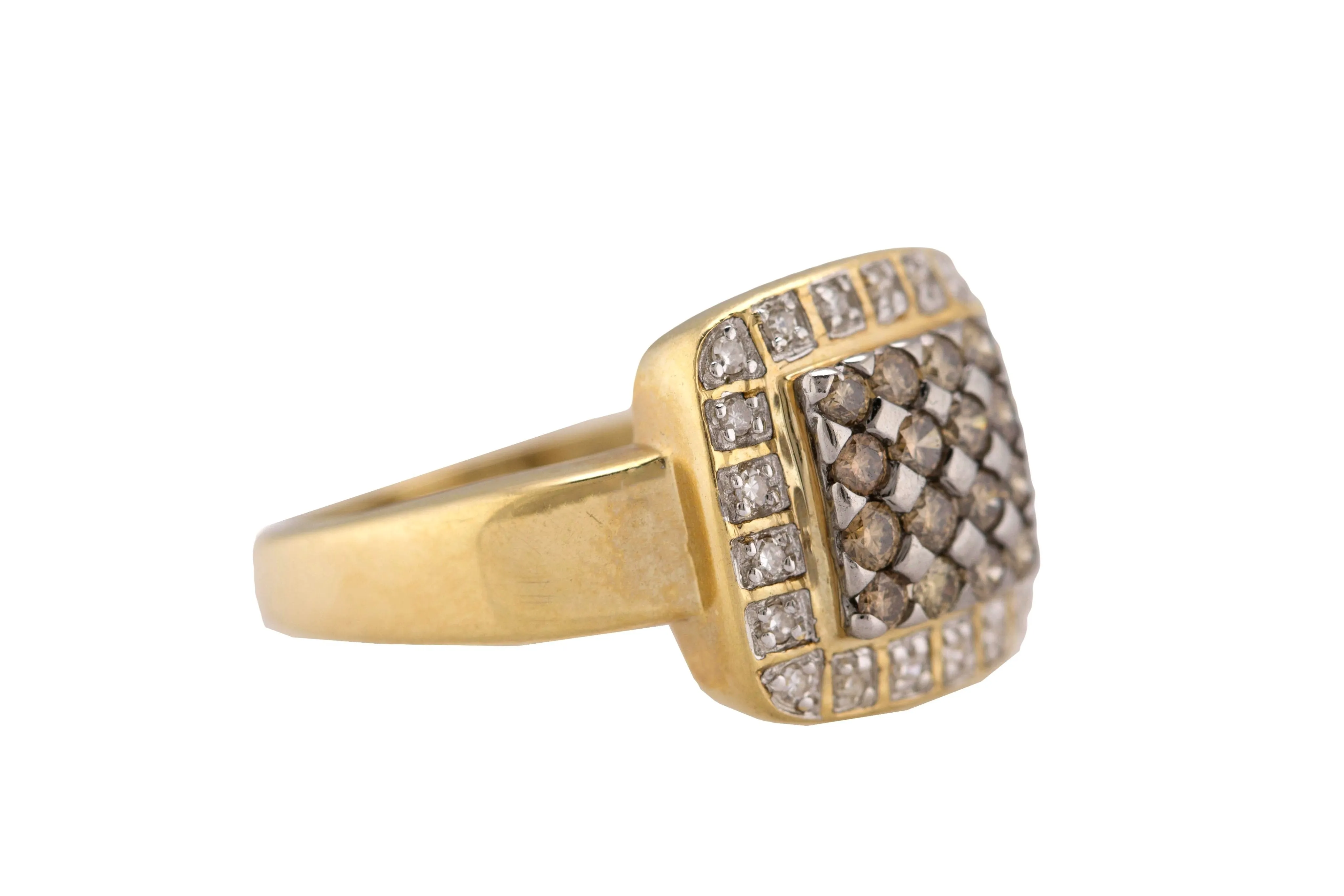 Ladies Elegant 14K Yellow Gold 0.68ctw Champagne Diamond Cocktail Promise Ring