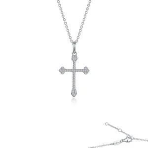 Lafonn Simulated Diamond Syriac Cross Pendant Necklace P0281CLP20