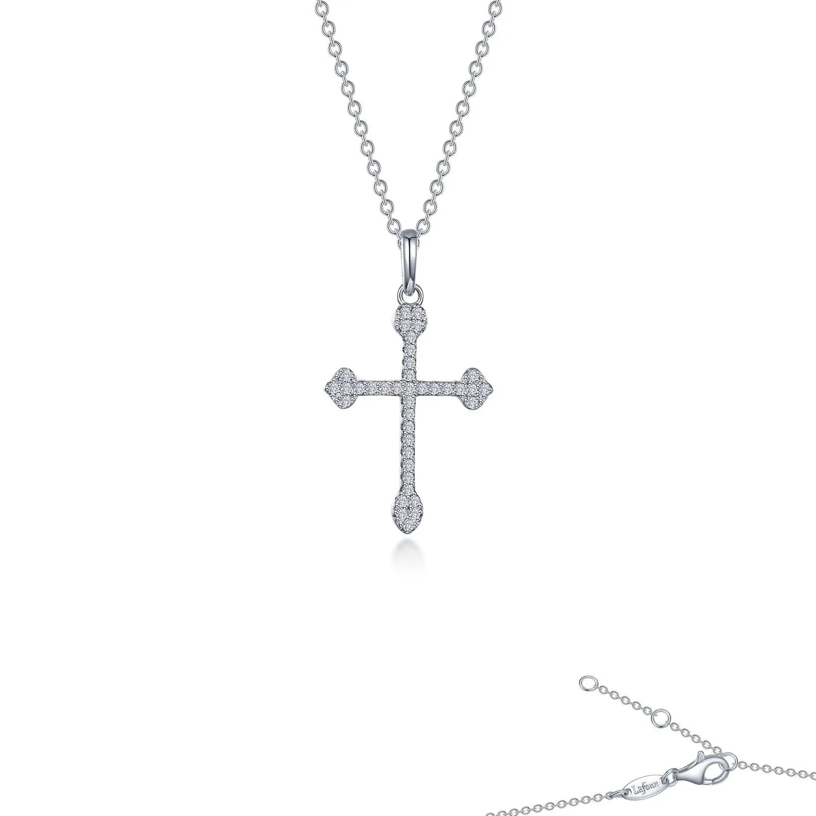 Lafonn Simulated Diamond Syriac Cross Pendant Necklace P0281CLP20