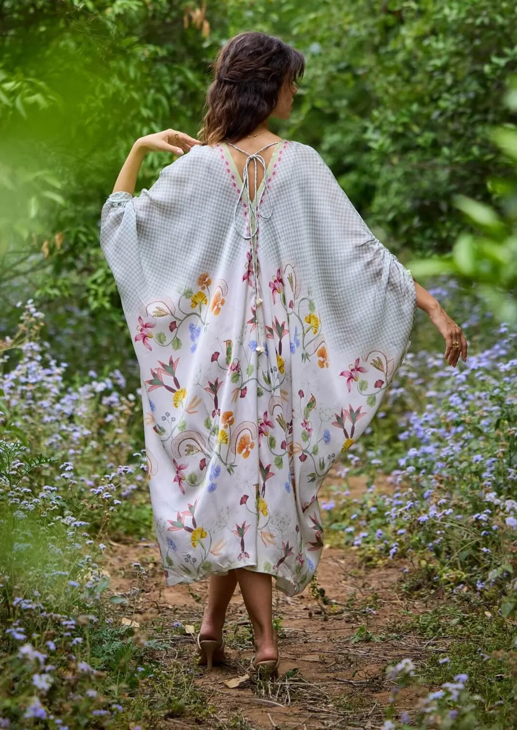 Lagoon silk satin kaftan