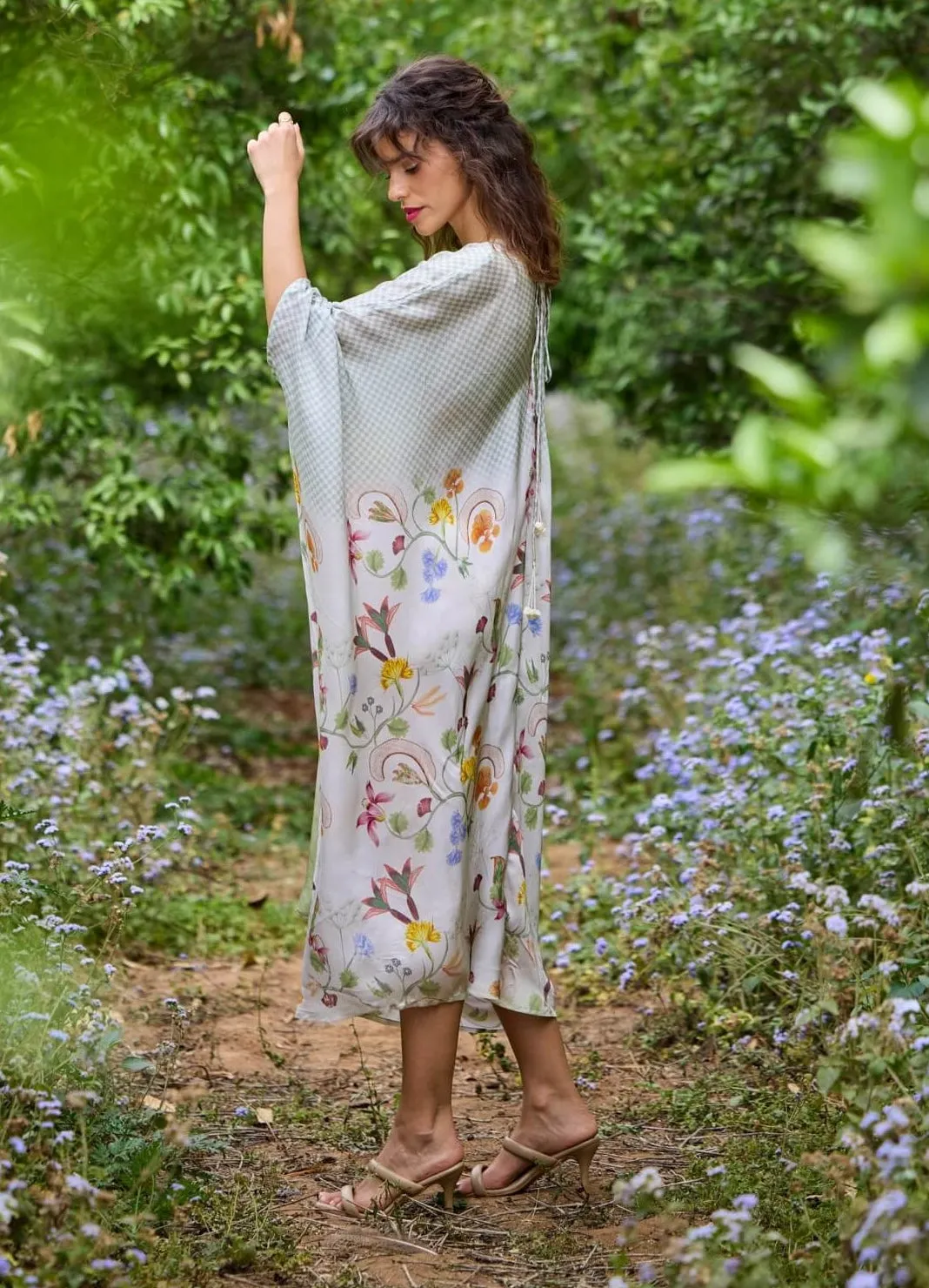 Lagoon silk satin kaftan