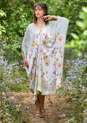 Lagoon silk satin kaftan