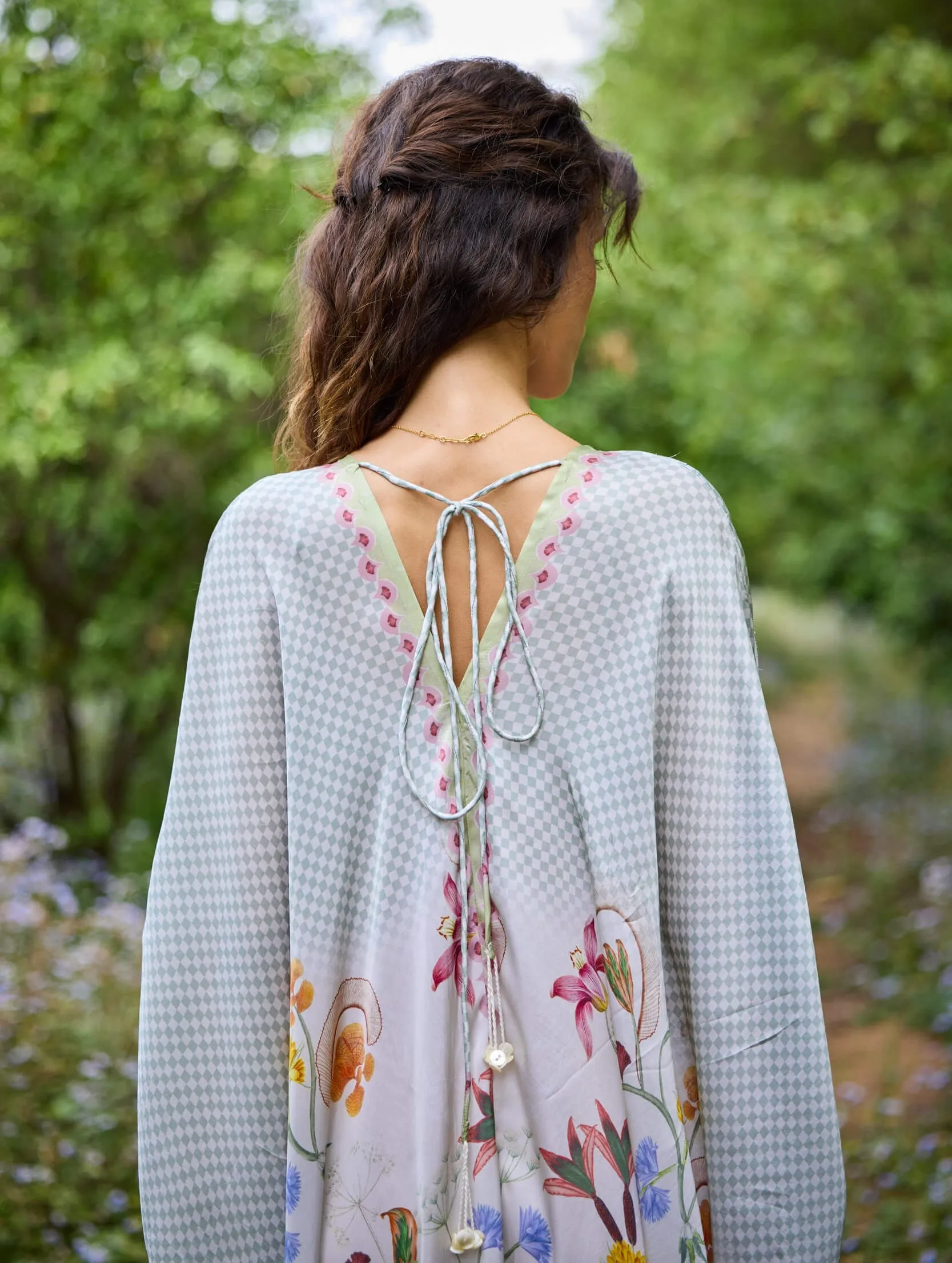 Lagoon silk satin kaftan