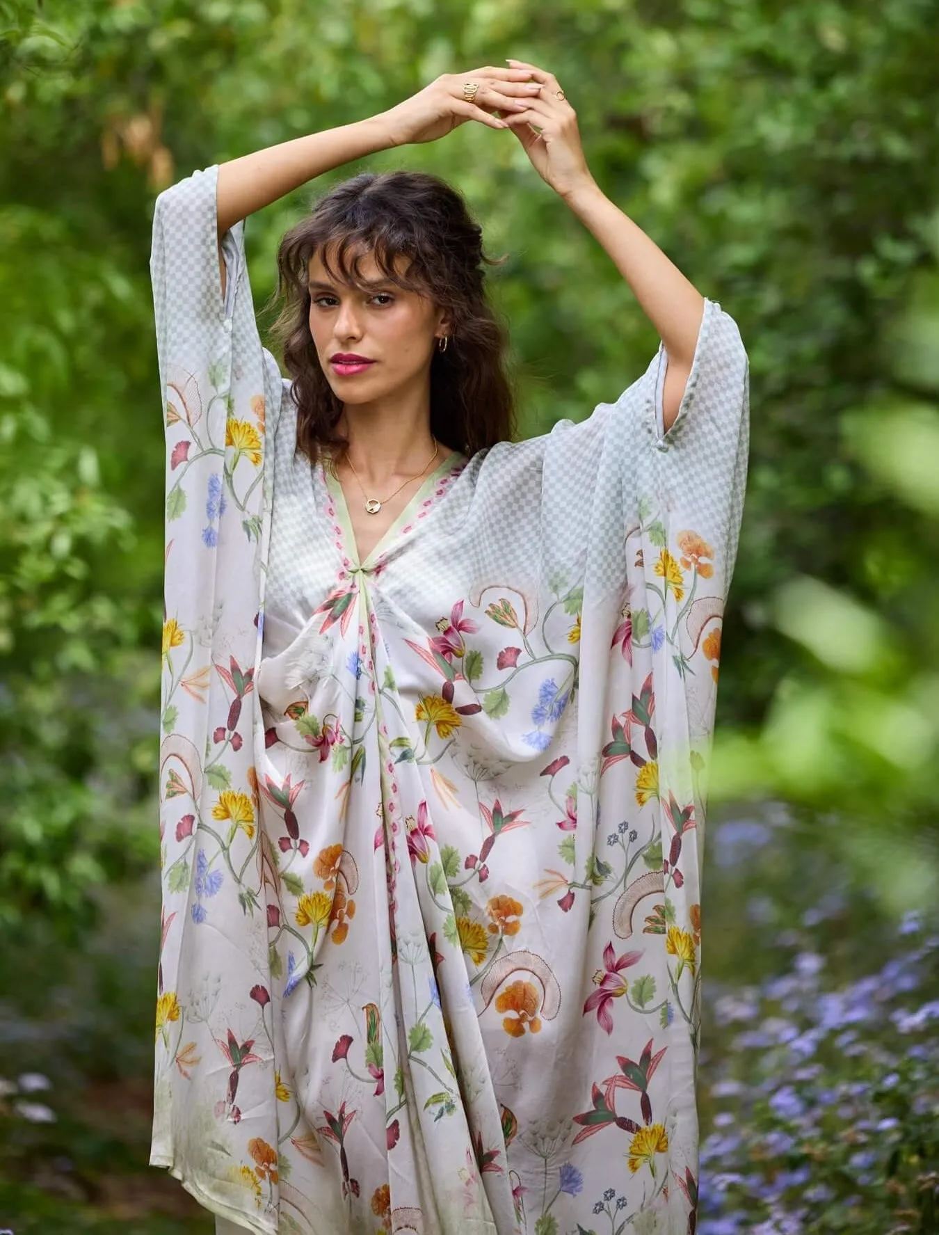 Lagoon silk satin kaftan