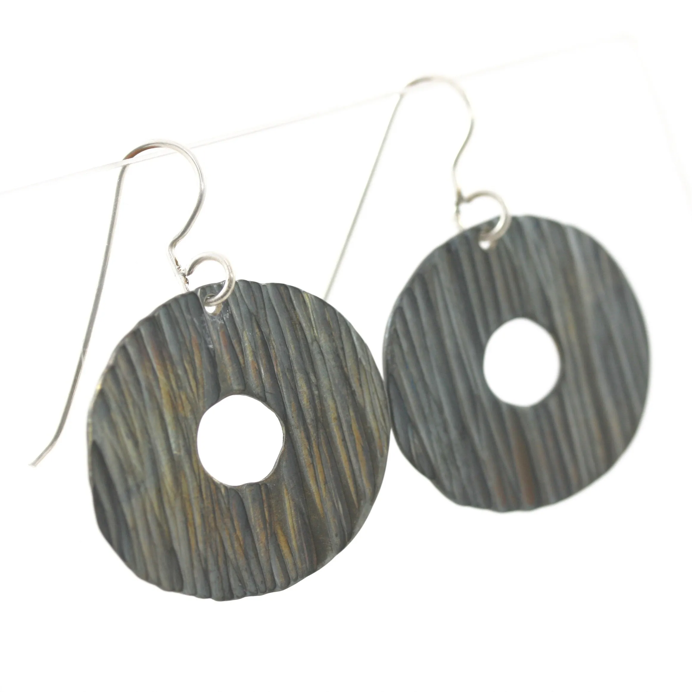 Large Stainless Steel Disc Earrings