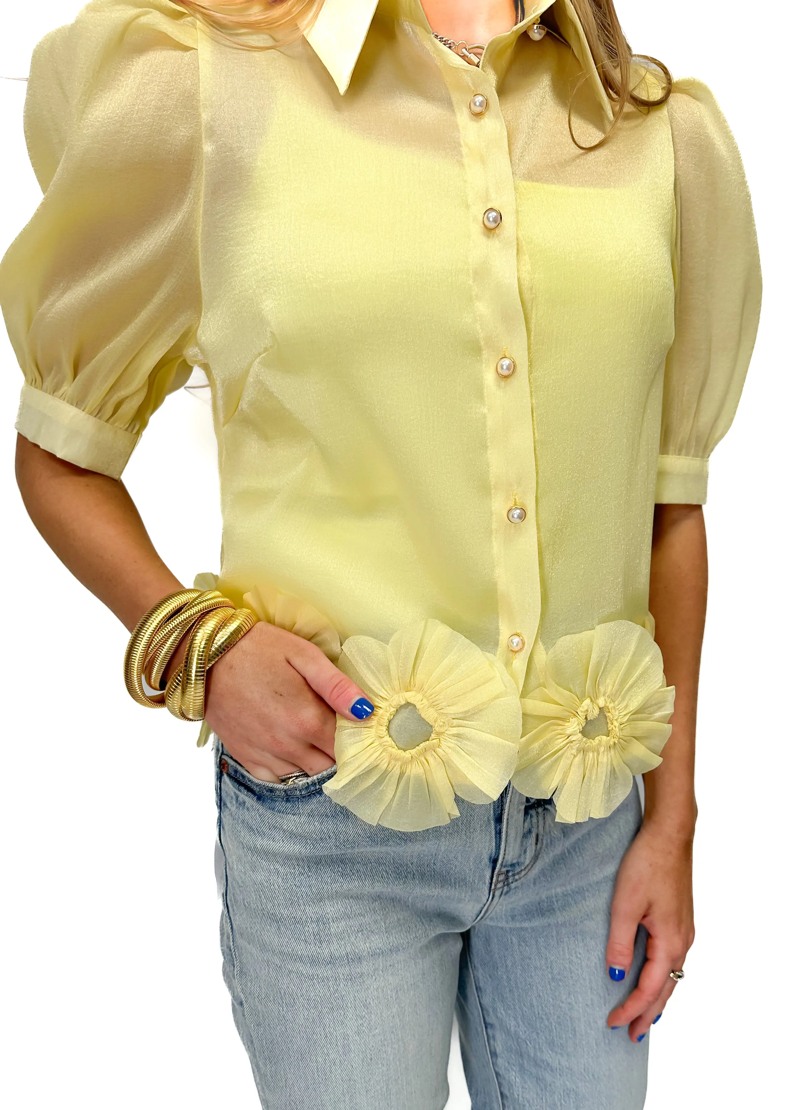 LBLOX Collared Blouse - Yellow