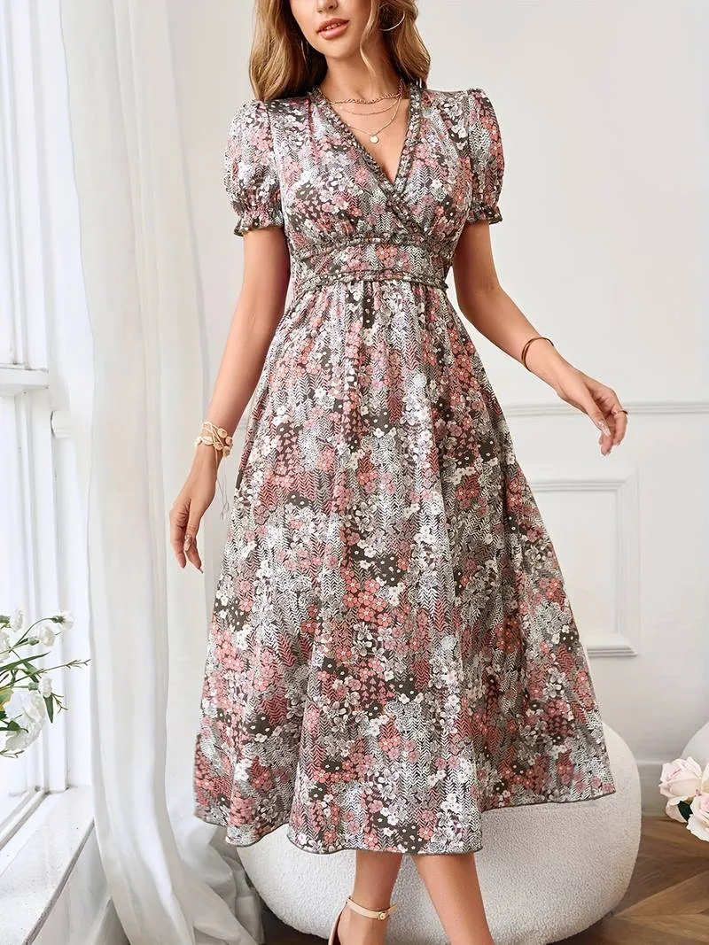 Lena – Graceful Women's Chic Floral Dress