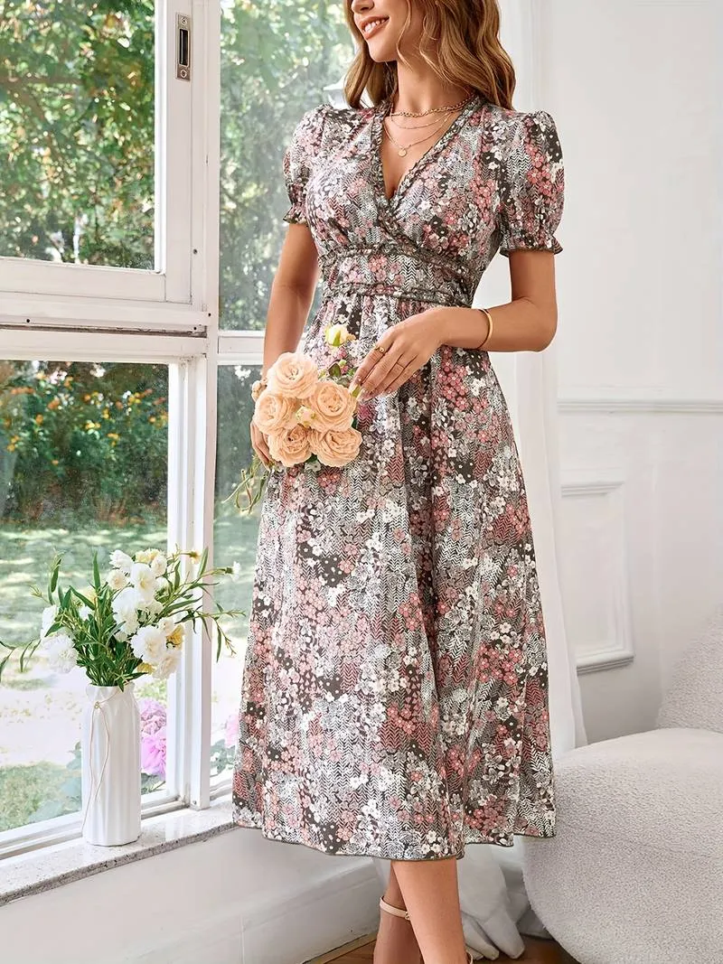 Lena – Graceful Women's Chic Floral Dress