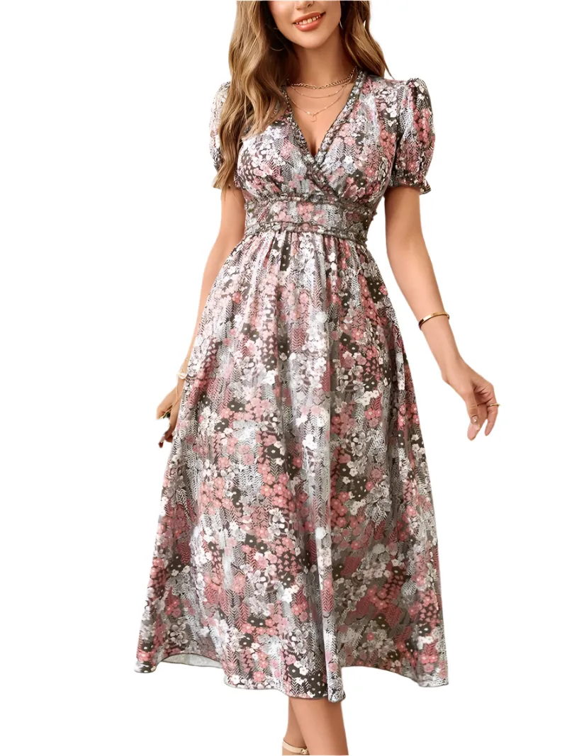 Lena – Graceful Women's Chic Floral Dress
