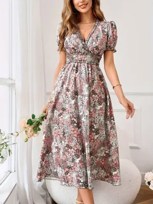 Lena – Graceful Women's Chic Floral Dress