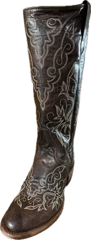 Macie Bean Women's Round Toe Brown with White Stitching Boots