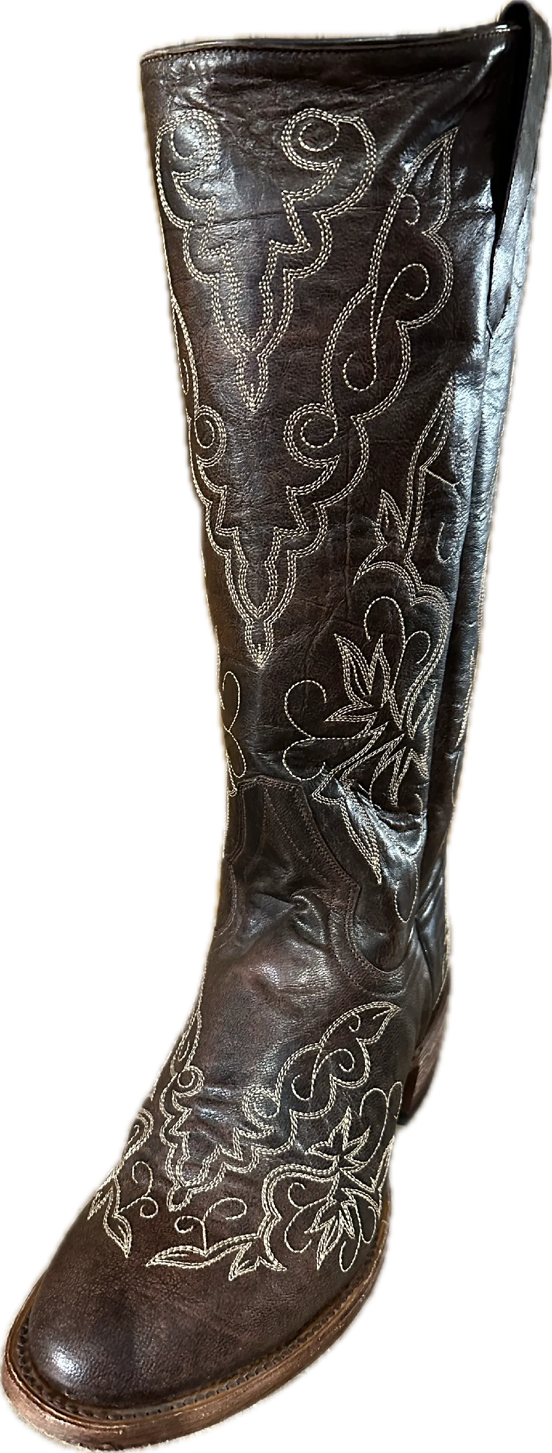 Macie Bean Women's Round Toe Brown with White Stitching Boots