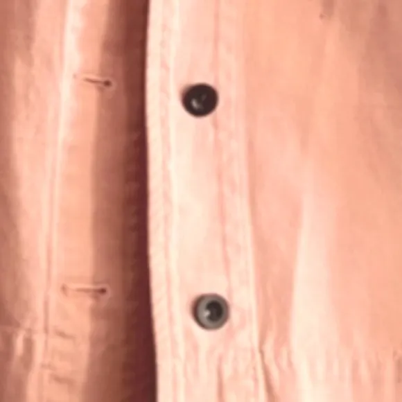 Madewell Northward Cropped Denim Jacket Blush Button Front &amp; Cuffs Cotton Sz XXS