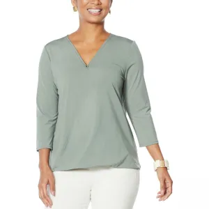 MarlaWynne WynneLayers Women's Twist Front Surplice Knit Top