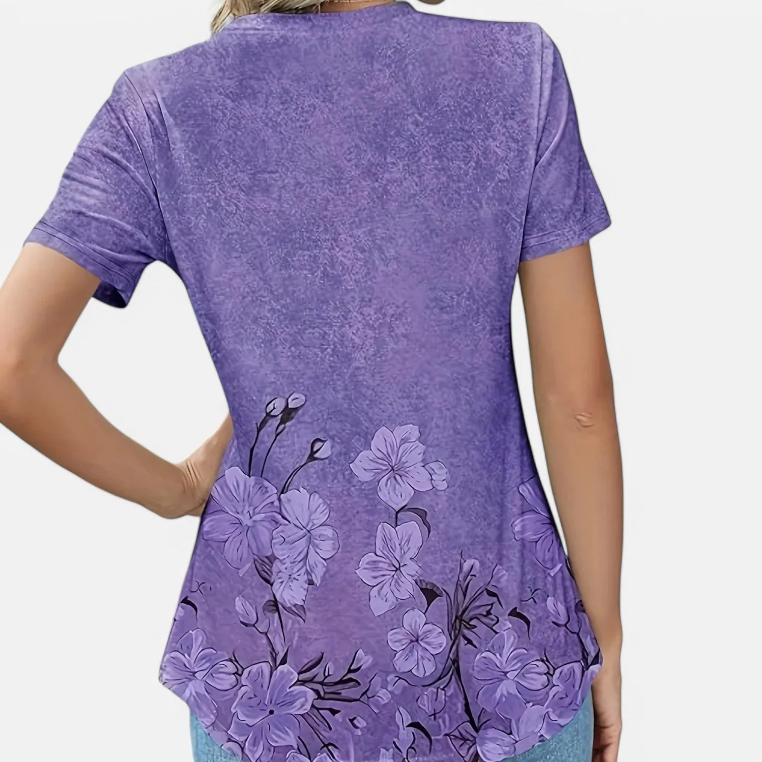 Monacogents | Women's V-Neck Puff Sleeve Pleated Tunic Blouse